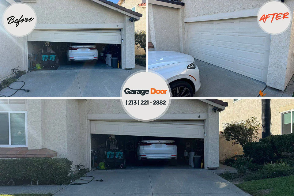 Before and after: garage door repair Summit View, WA